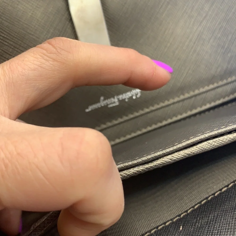 💗SALE💗 Salvatore Ferragamo‎ leather wallet steel gray Grey